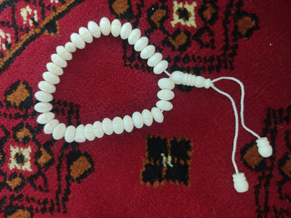 White Bead Natural Material Tasbih | 100 and 33 Beads - FawaQa