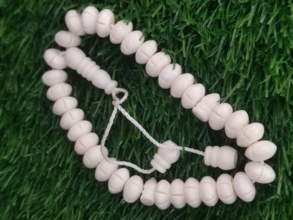White Bead Natural Material Tasbih | 100 and 33 Beads - FawaQa