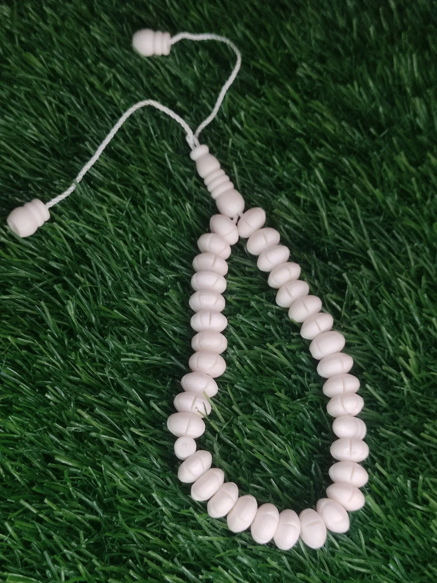 White Bead Natural Material Tasbih | 100 and 33 Beads - FawaQa