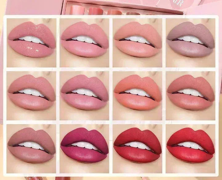 FawaQa | Mocallure Heart Super Glossy Matte 12-Piece Lip Set | Vibrant Colors and Smooth Finish - FawaQa