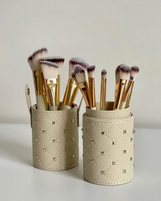FawaQa Couture 12 Piece Brush Set - Branded Cosmetics - Studded Box - FawaQa