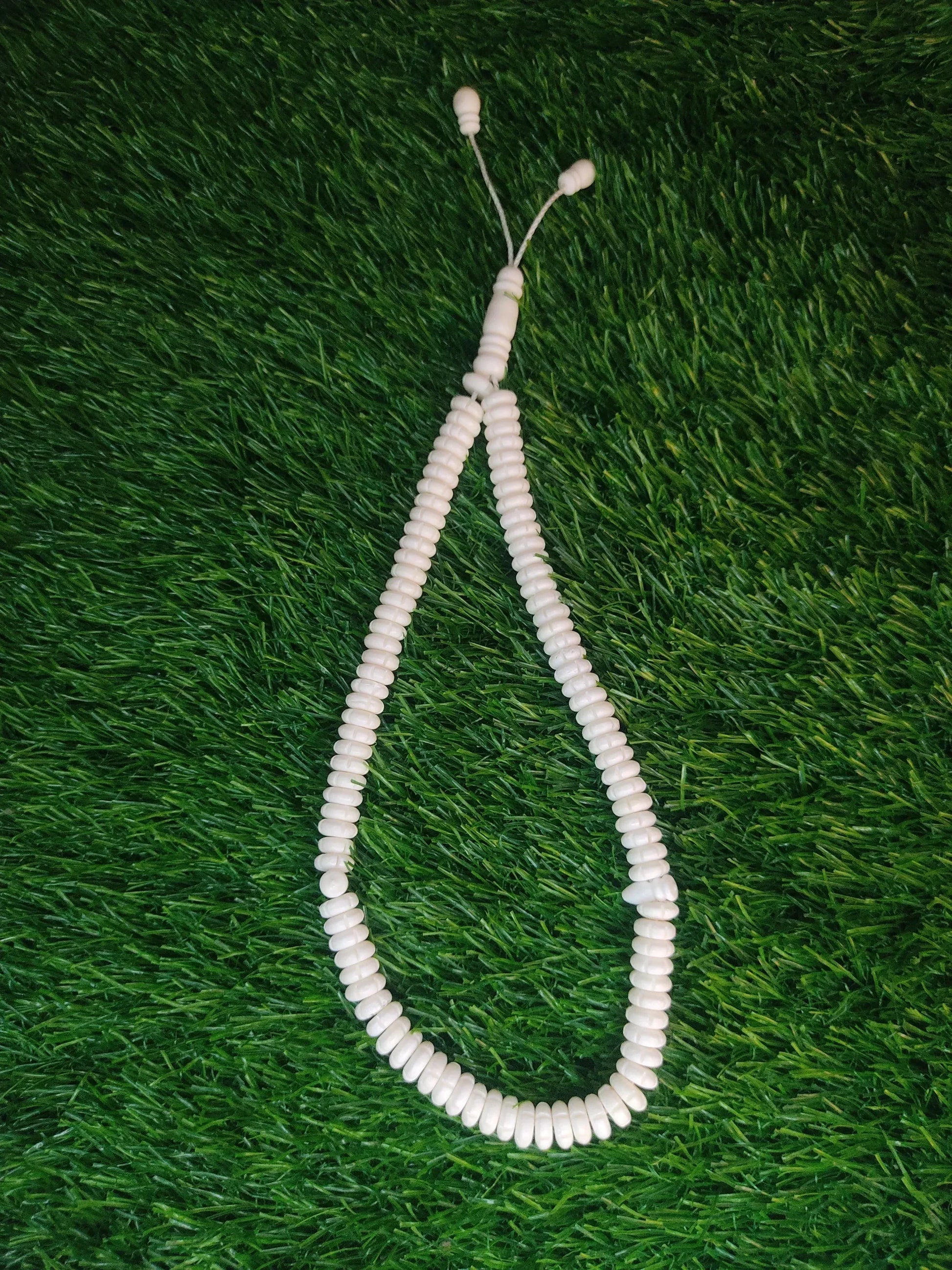 White Bead Natural Material Tasbih | 100 and 33 Beads - FawaQa