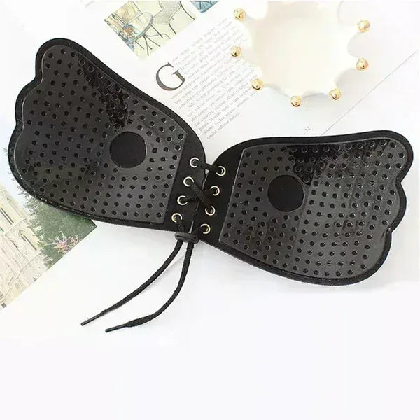 FawaQa Butterfly Strapless Bra | Silicon Self Sticky Invisible Bra with Drawstring for Women - FawaQa