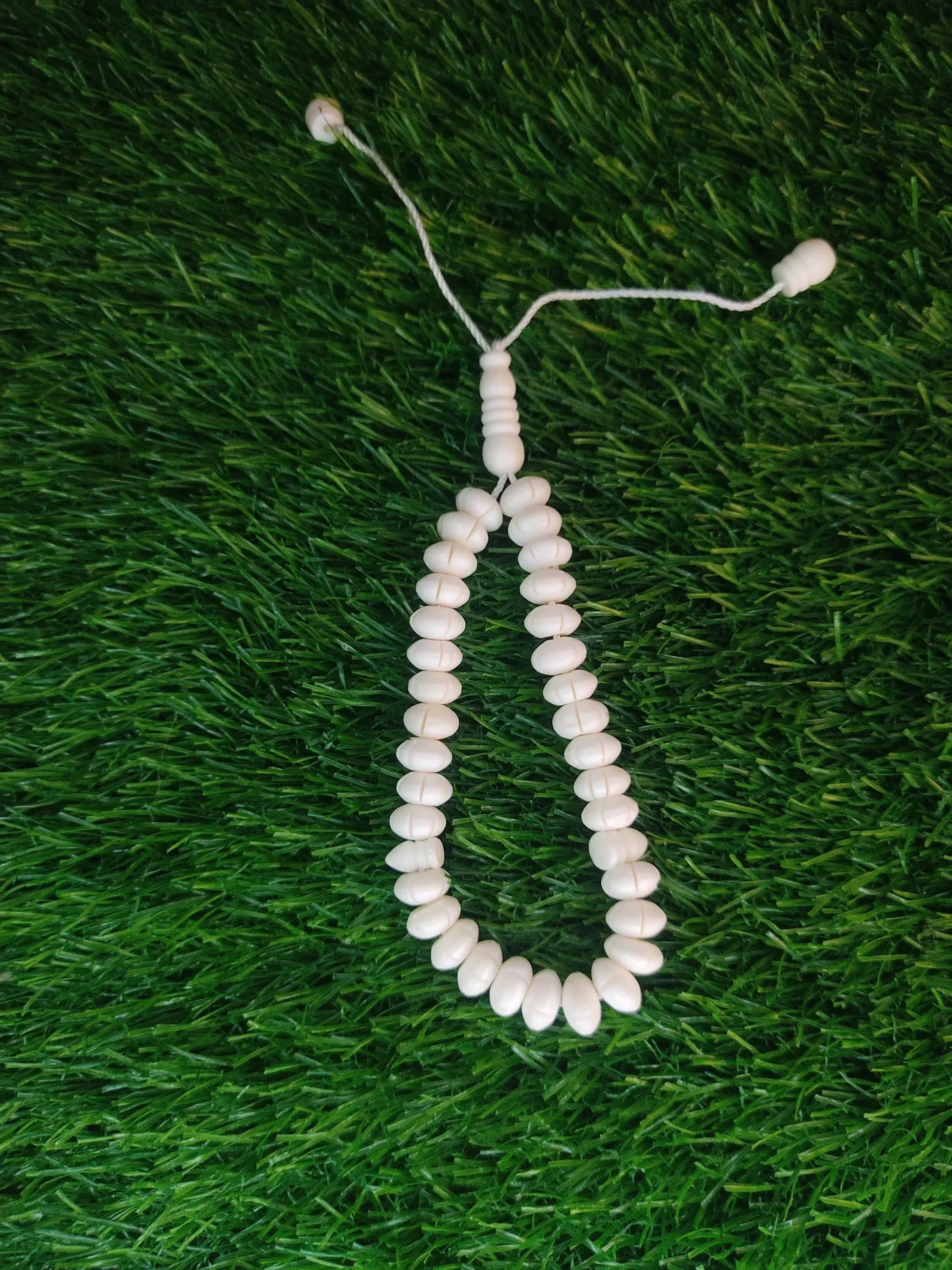 White Bead Natural Material Tasbih | 100 and 33 Beads - FawaQa