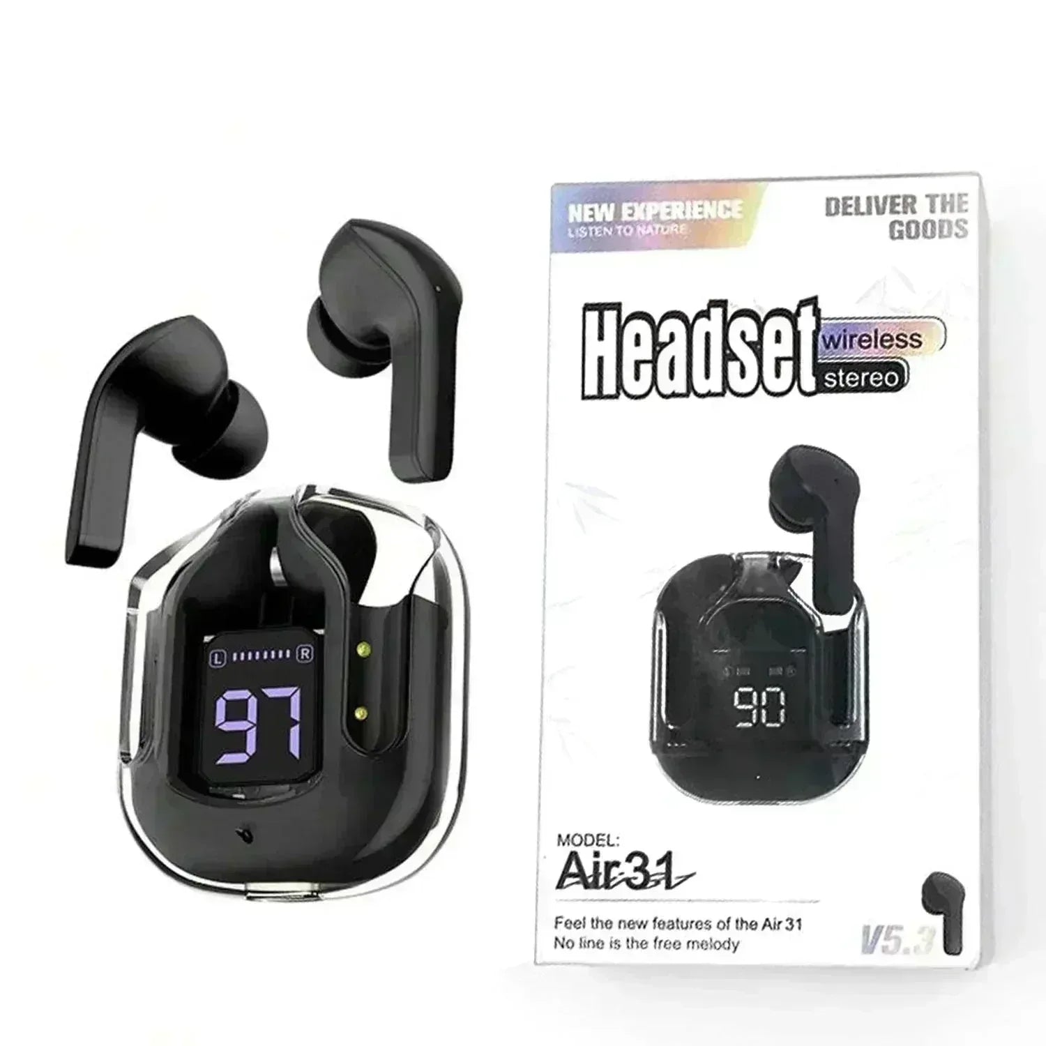 AIR 31 TWS TRANSPARENT EARBUDS - FawaQa