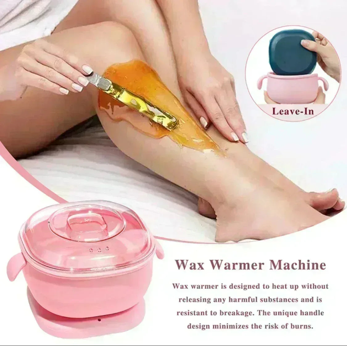 FawaQa | Portable Silicone Wax Bean Warmer, Hair Removal Wax Machine | With 100g Wax Bean Free - FawaQa