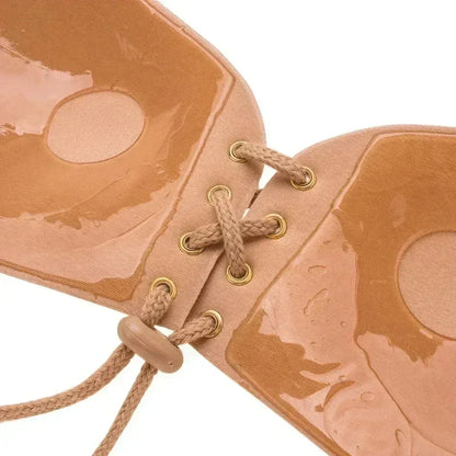 FawaQa Butterfly Strapless Bra | Silicon Self Sticky Invisible Bra with Drawstring for Women - FawaQa