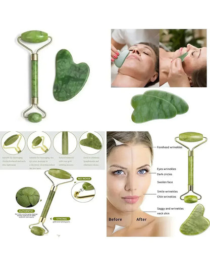 Flawless Jade Roller with Marble Stone Facial Massager for Skin Care & Glow - FawaQa