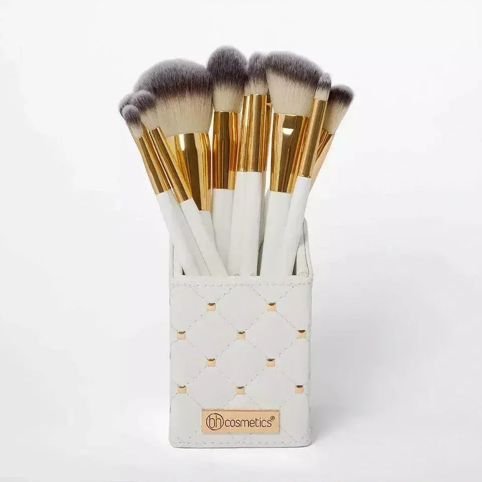 FawaQa | BH Cosmetics | Pink Studded Elegance 12 Piece Brush Set with a Brush Stand - FawaQa