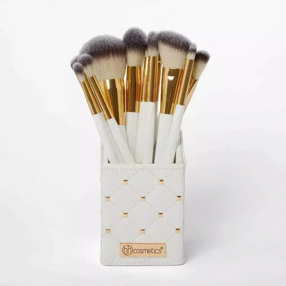FawaQa | BH Cosmetics | Pink Studded Elegance 12 Piece Brush Set with a Brush Stand - FawaQa